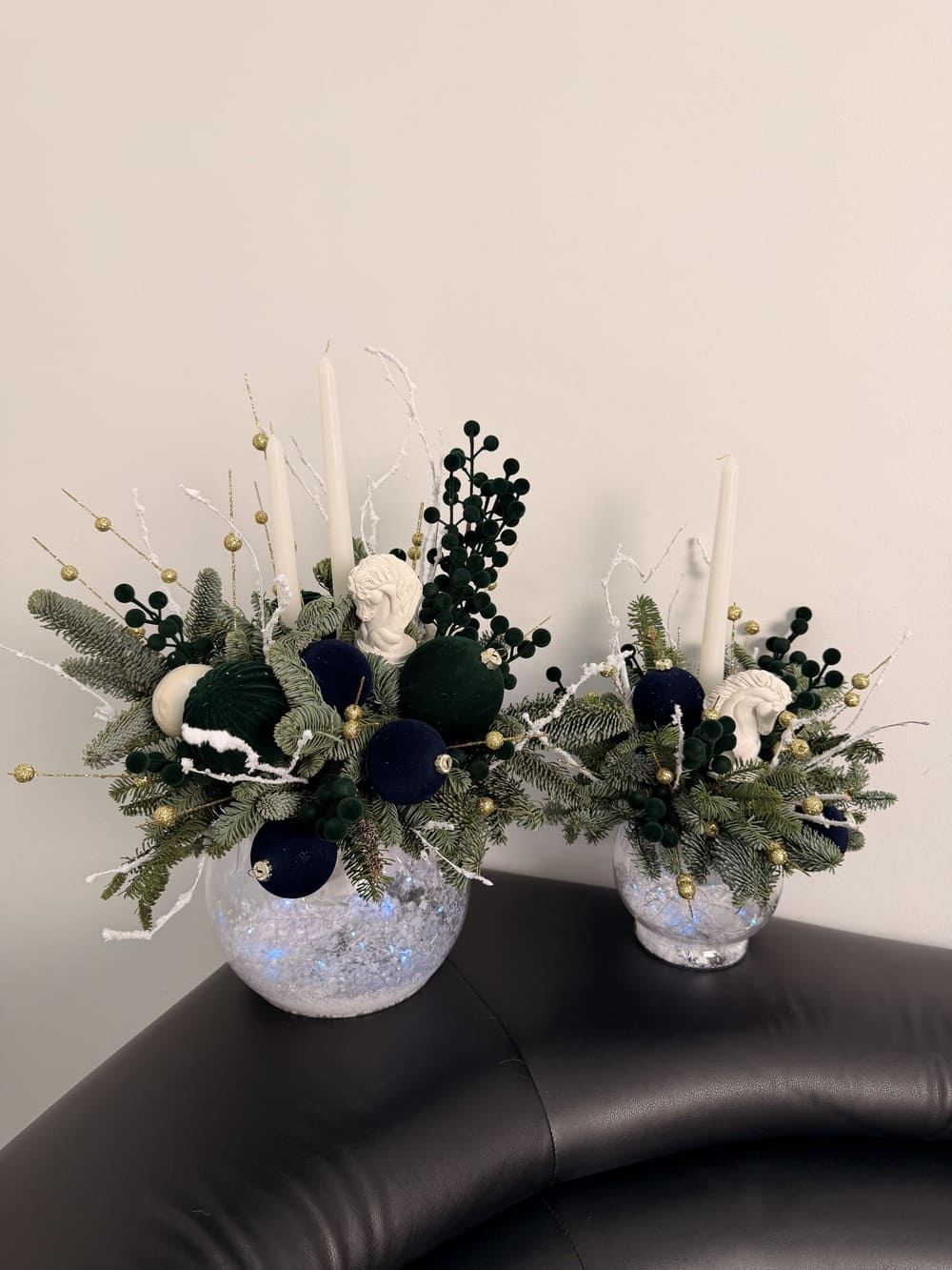 Новогодняя композиция со свечами